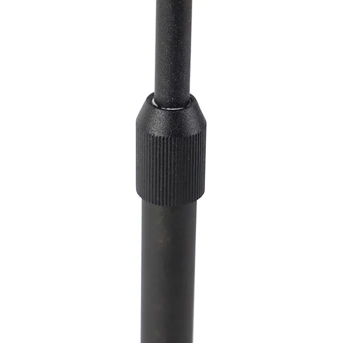 Tischleuchte schwarz verstellbar mit Schirm hellgrau 35 cm - Parte