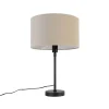 Tischleuchte schwarz verstellbar mit Schirm hellbraun 35 cm - Parte