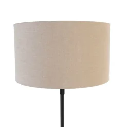 Tischleuchte schwarz verstellbar mit Schirm hellbraun 35 cm - Parte