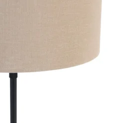 Tischleuchte schwarz verstellbar mit Schirm hellbraun 35 cm - Parte