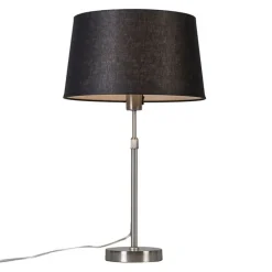 Tischleuchte Stahl mit Schirm schwarz 35 cm verstellbar - Parte