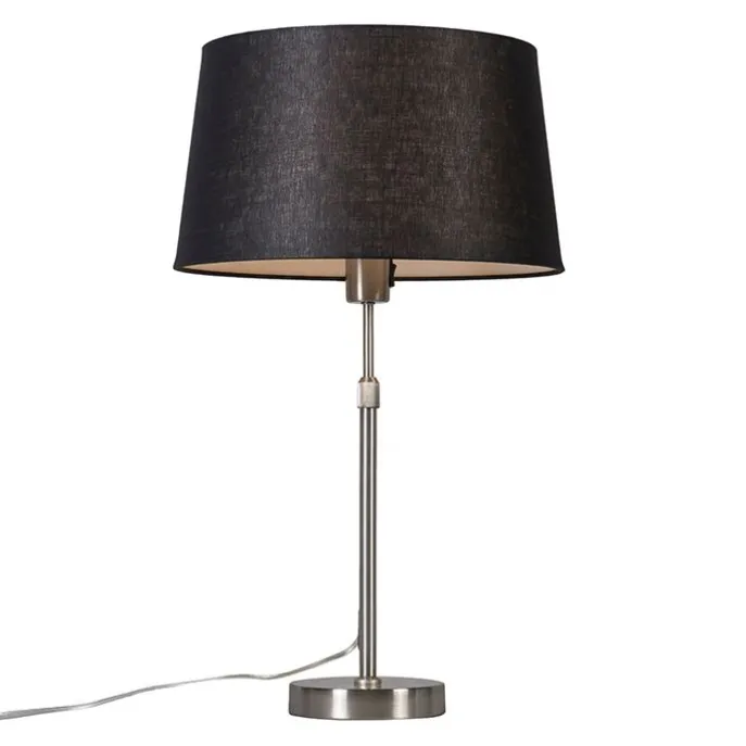 Tischleuchte Stahl mit Schirm schwarz 35 cm verstellbar - Parte