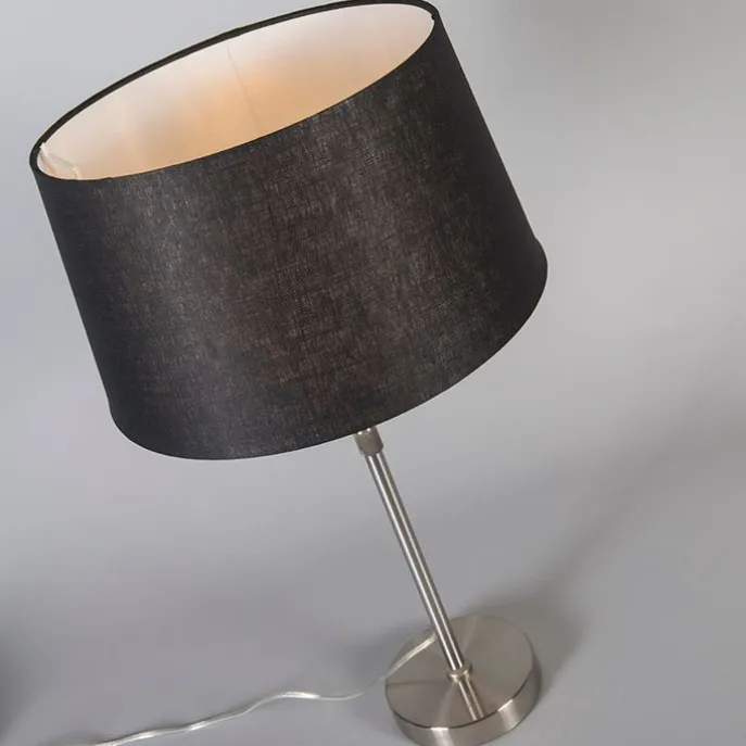 Tischleuchte Stahl mit Schirm schwarz 35 cm verstellbar - Parte