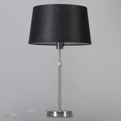 Tischleuchte Stahl mit Schirm schwarz 35 cm verstellbar - Parte