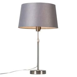 Tischleuchte Stahl mit Schirm grau 35 cm verstellbar - Parte