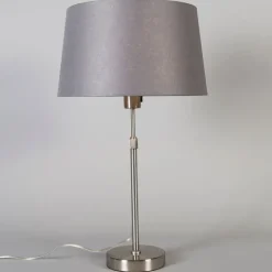 Tischleuchte Stahl mit Schirm grau 35 cm verstellbar - Parte