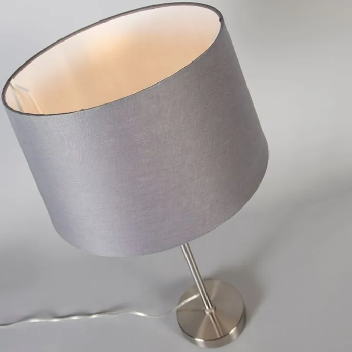 Tischleuchte Stahl mit Schirm grau 35 cm verstellbar - Parte