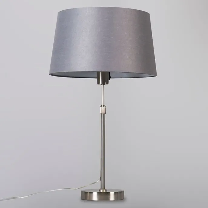 Tischleuchte Stahl mit Schirm grau 35 cm verstellbar - Parte