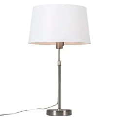 Tischleuchte Stahl mit Schirm weiß 35 cm verstellbar - Parte