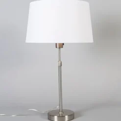 Tischleuchte Stahl mit Schirm weiß 35 cm verstellbar - Parte