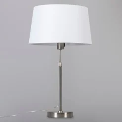 Tischleuchte Stahl mit Schirm weiß 35 cm verstellbar - Parte