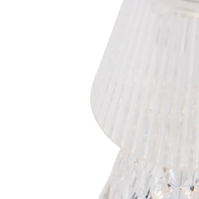 Tischleuchte transparentes Glas inkl. LED Wiederaufladbar IP44 - Lola 20 Lux