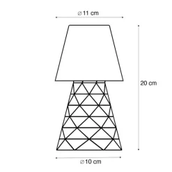 Tischleuchte transparentes Glas inkl. LED Wiederaufladbar IP44 - Lola 20 Lux