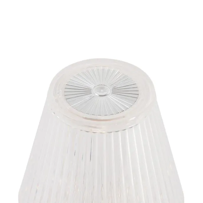 Tischleuchte transparentes Glas inkl. LED Wiederaufladbar IP44 - Lola 20 Lux