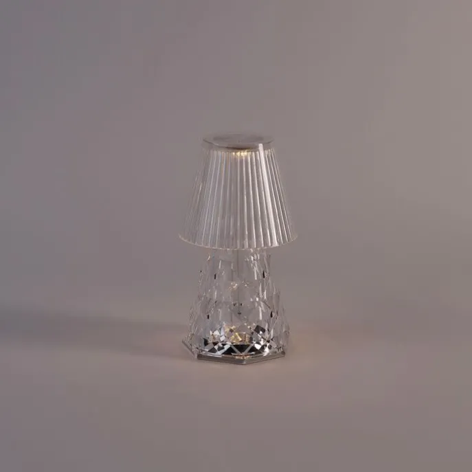 Tischleuchte transparentes Glas inkl. LED Wiederaufladbar IP44 - Lola 20 Lux