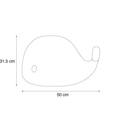 Tischleuchte Weiß 50cm inkl. LED Dimmbar IP54 Wiederaufladbar - Baby Whale