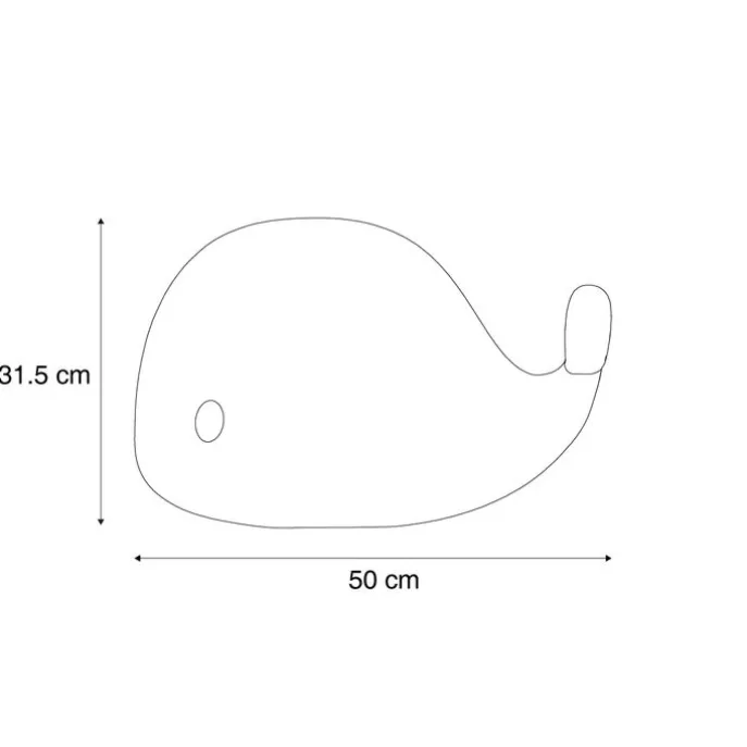 Tischleuchte Weiß 50cm inkl. LED Dimmbar IP54 Wiederaufladbar - Baby Whale