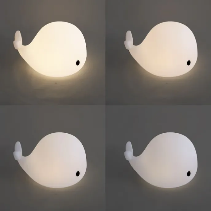 Tischleuchte Weiß 50cm inkl. LED Dimmbar IP54 Wiederaufladbar - Baby Whale