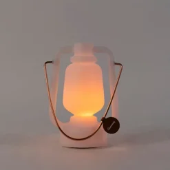 Tischleuchte weiß Flammeneffekt 22 cm - Storm Mini