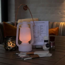 Tischleuchte weiß Flammeneffekt 22 cm - Storm Mini