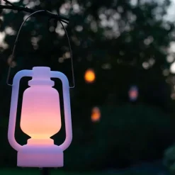 Tischleuchte weiß Flammeneffekt 22 cm - Storm Mini