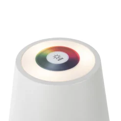 Tischleuchte weiß inkl. LED dimmbar und wiederaufladbar RGB IP54 - Murdock