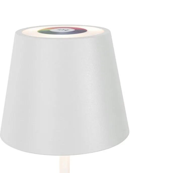Tischleuchte weiß inkl. LED dimmbar und wiederaufladbar RGB IP54 - Murdock