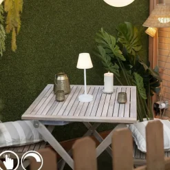 Tischleuchte weiß inkl. LED wiederaufladbar mit Touchdimmer - Renata