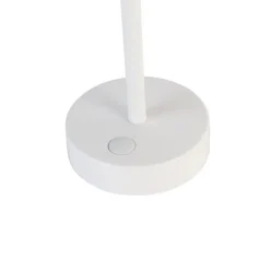 Tischleuchte weiß inkl. LED wiederaufladbar mit Touchdimmer - Renata