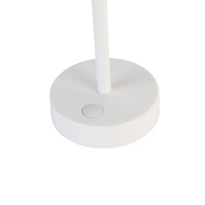 Tischleuchte weiß inkl. LED wiederaufladbar mit Touchdimmer - Renata