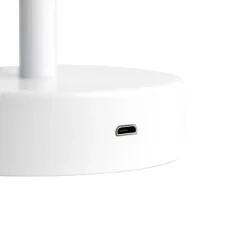 Tischleuchte weiß inkl. LED wiederaufladbar mit Touchdimmer - Renata