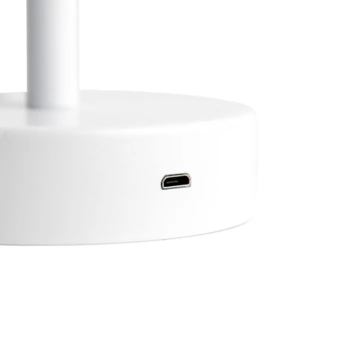 Tischleuchte weiß inkl. LED wiederaufladbar mit Touchdimmer - Renata