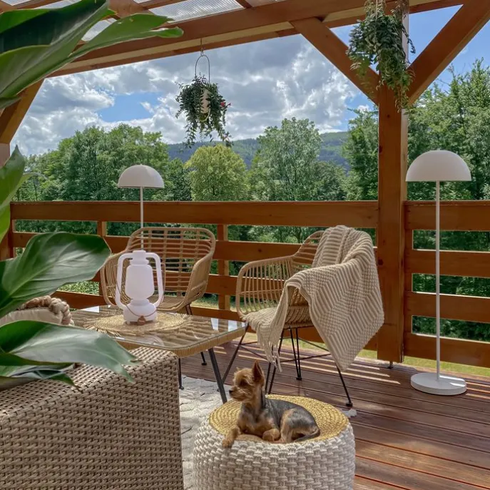 Tischleuchte weiß IP44 inkl. Bluetooth Lautsprecher - Storm Music