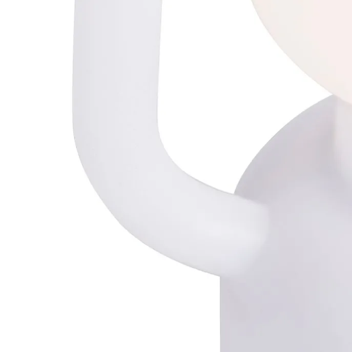 Tischleuchte weiß IP44 inkl. Bluetooth Lautsprecher - Storm Music