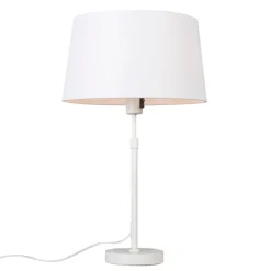 Tischleuchte weiß mit Schirm weiß 35 cm verstellbar - Parte