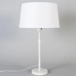 Tischleuchte weiß mit Schirm weiß 35 cm verstellbar - Parte