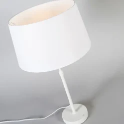 Tischleuchte weiß mit Schirm weiß 35 cm verstellbar - Parte