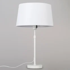 Tischleuchte weiß mit Schirm weiß 35 cm verstellbar - Parte