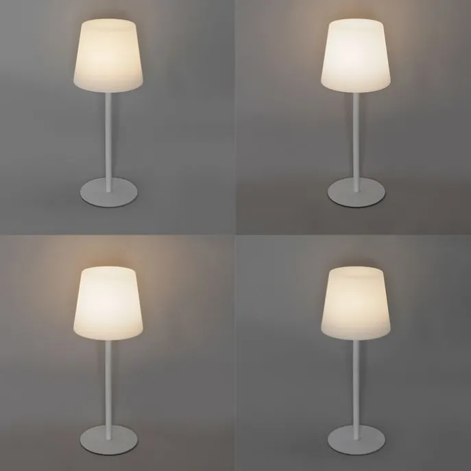 Tischleuchte weiß wiederaufladbar inkl. LED und Dimmer IP54 - Jude