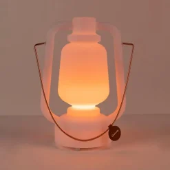 Tischleuchte wiederaufladbar 30 cm IP44 weiß - Storm Small