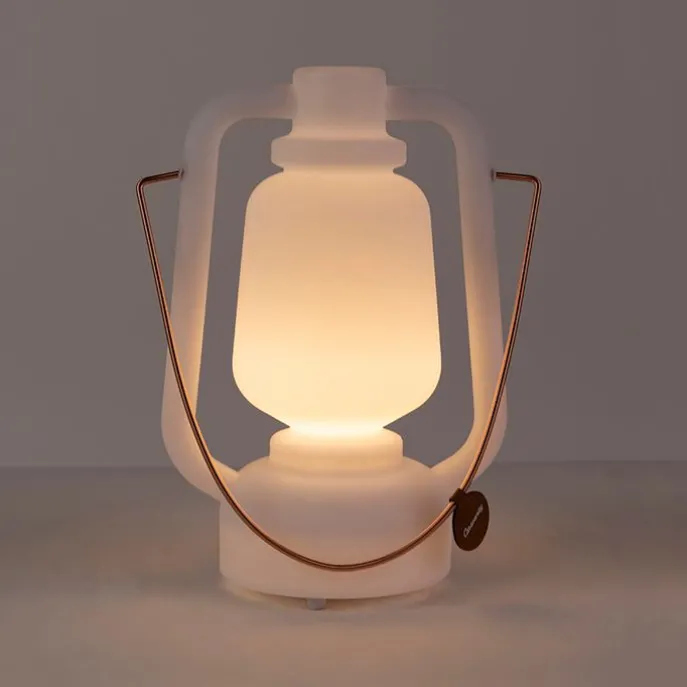 Tischleuchte wiederaufladbar 30 cm IP44 weiß - Storm Small