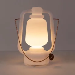 Tischleuchte wiederaufladbar 30 cm IP44 weiß - Storm Small