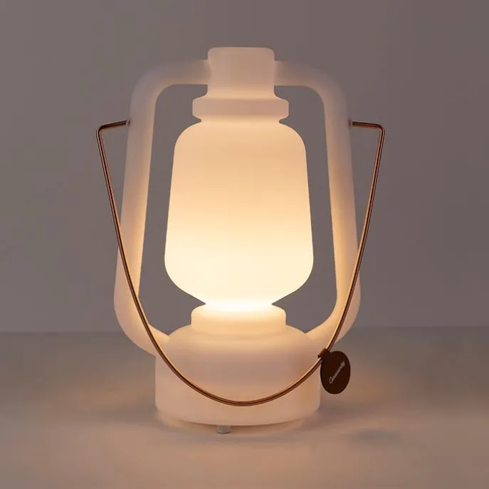 Tischleuchte wiederaufladbar 30 cm IP44 weiß - Storm Small