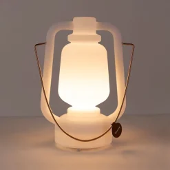 Tischleuchte wiederaufladbar 30 cm IP44 weiß - Storm Small