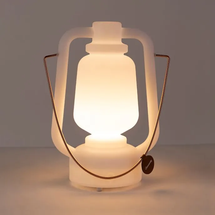 Tischleuchte wiederaufladbar 30 cm IP44 weiß - Storm Small