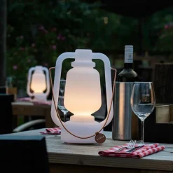 Tischleuchte wiederaufladbar 30 cm IP44 weiß - Storm Small