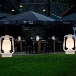 Tischleuchte wiederaufladbar 30 cm IP44 weiß - Storm Small