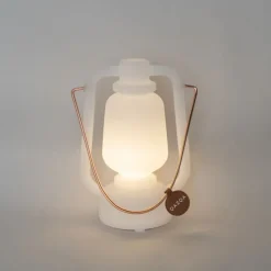 Tischleuchte wiederaufladbar 22 cm IP44 weiß - Storm Mini