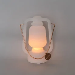 Tischleuchte wiederaufladbar 22 cm IP44 weiß - Storm Mini