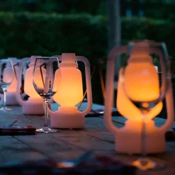 Tischleuchte wiederaufladbar 22 cm IP44 weiß - Storm Mini